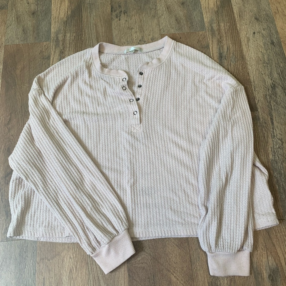Z Supply snuggle up thermal top vintage pink